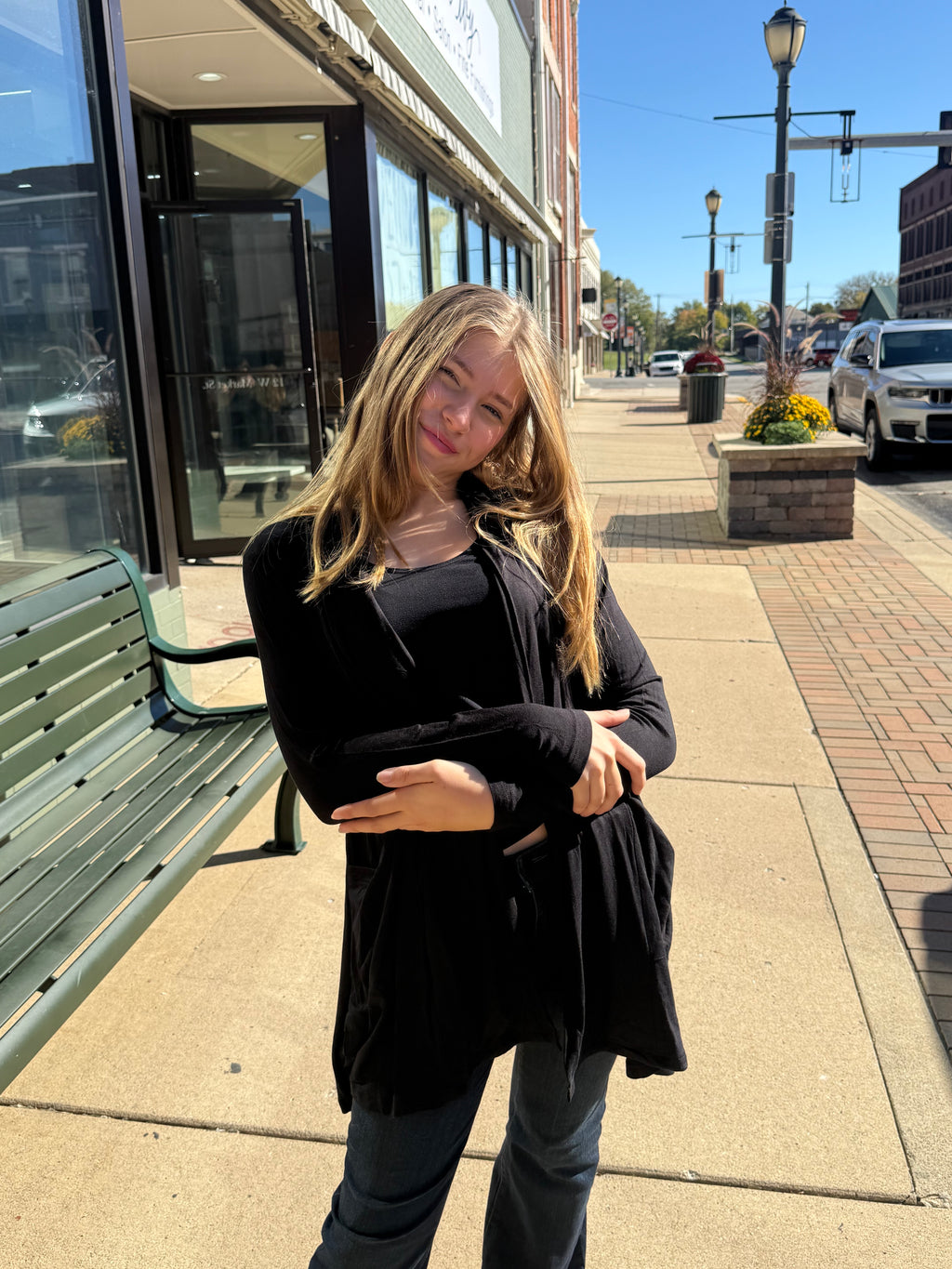 Open Front Pocket Cardigan