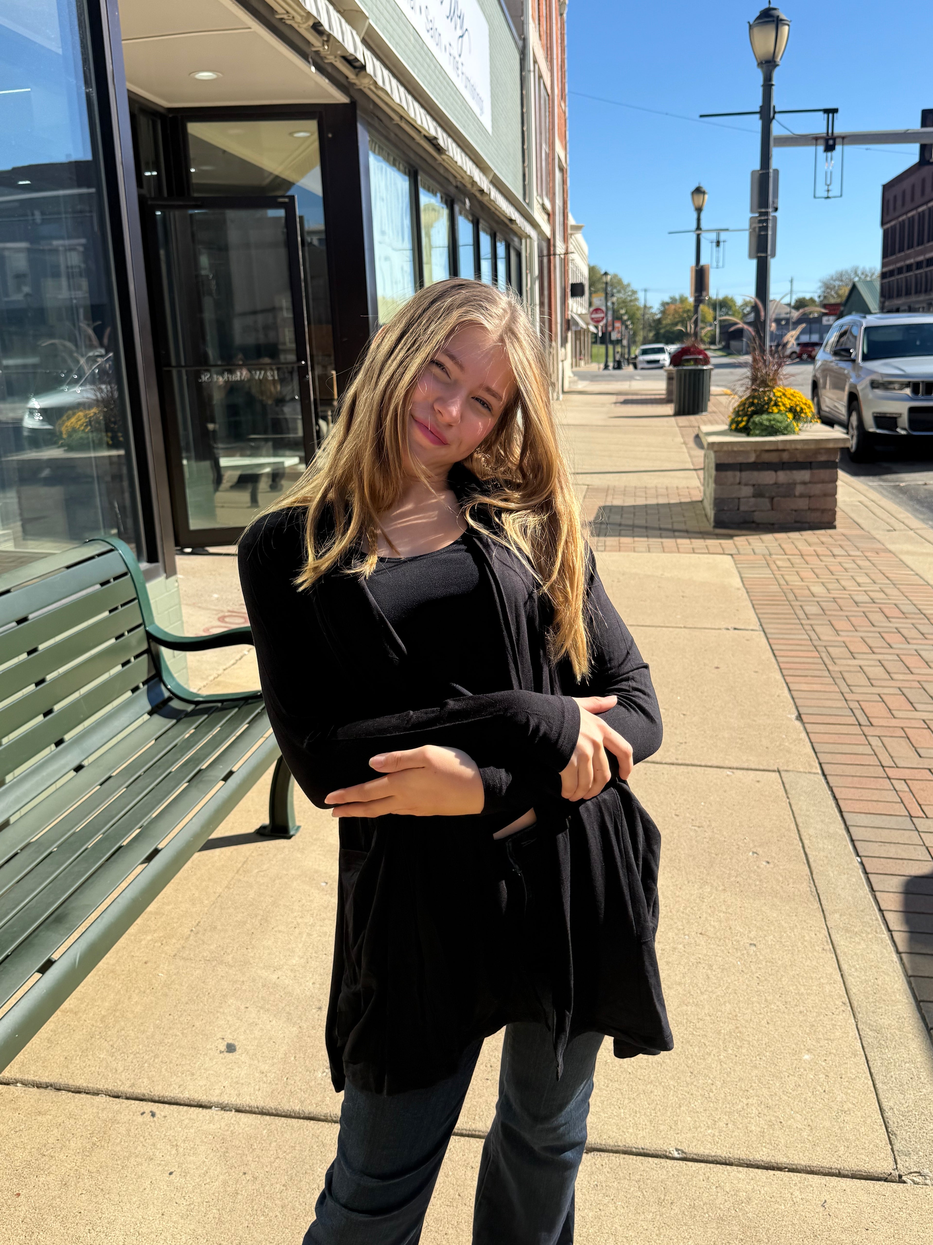Open Front Pocket Cardigan