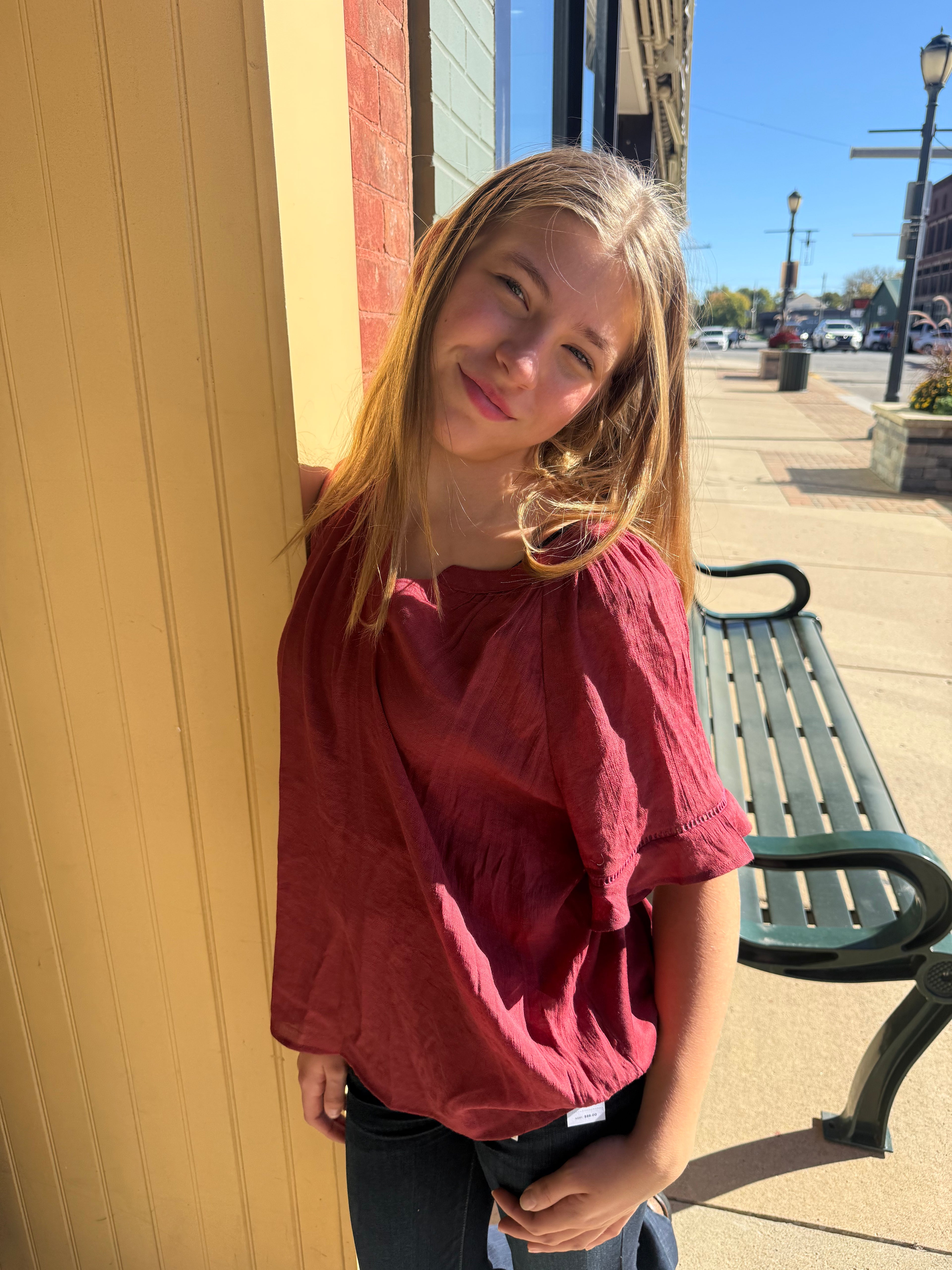 Crochet Sleeve Trim Peasant Top