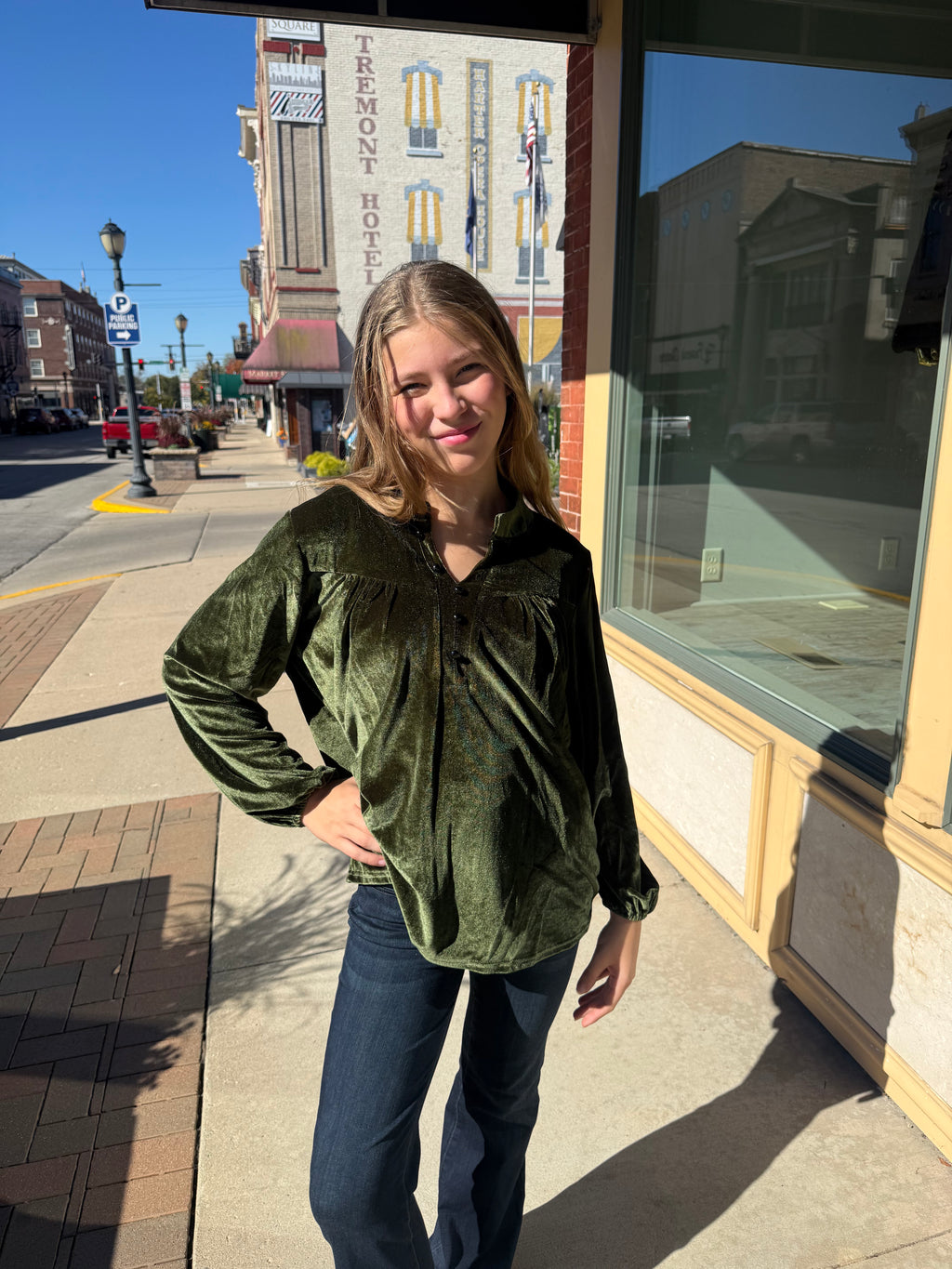 Velvet Henley Top