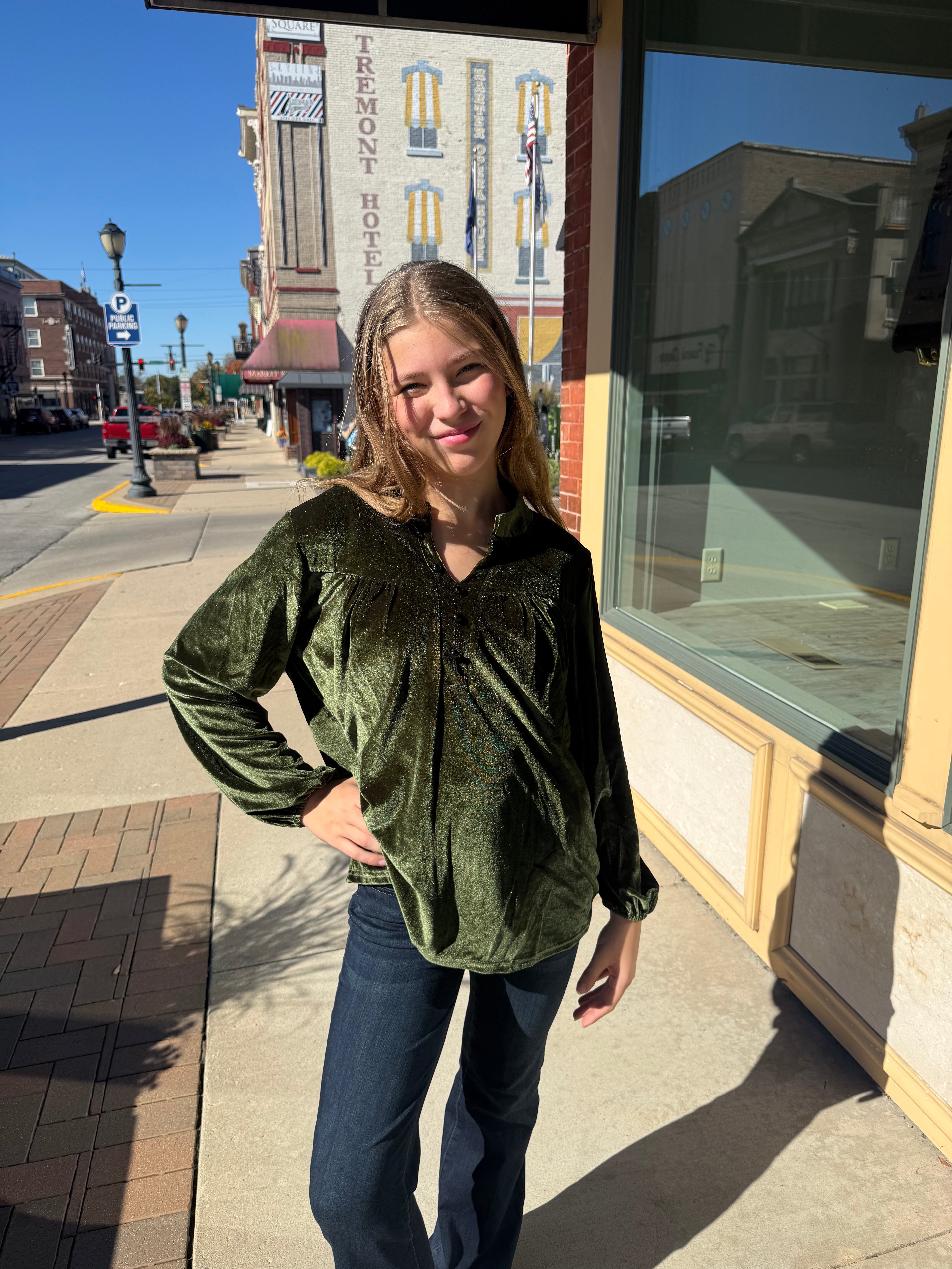 Velvet Henley Top