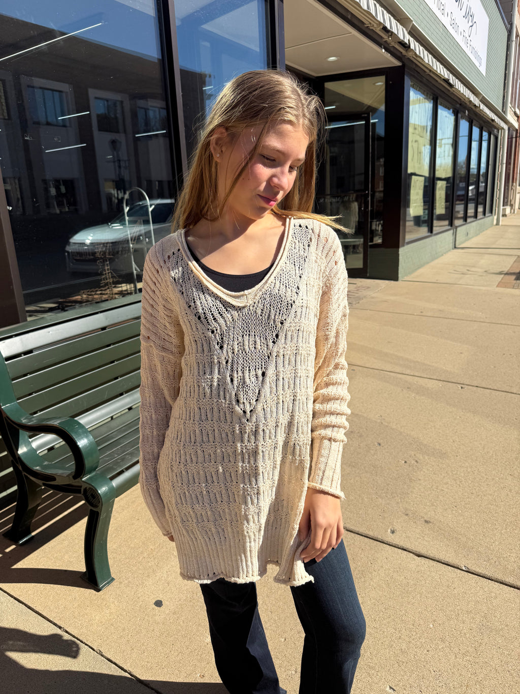 Pointelle Knit Sweater