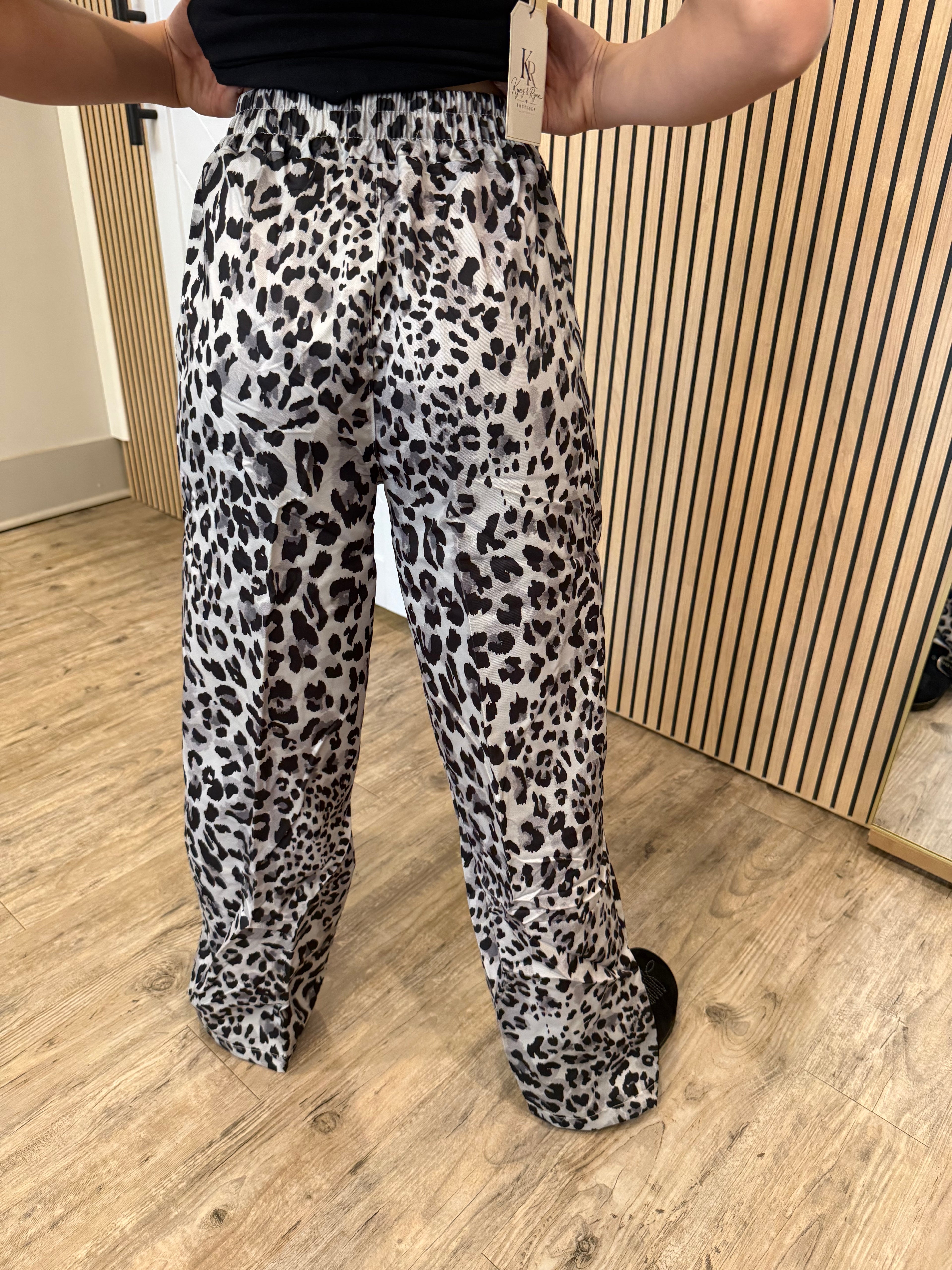 Leopard Print Wide Leg Pants