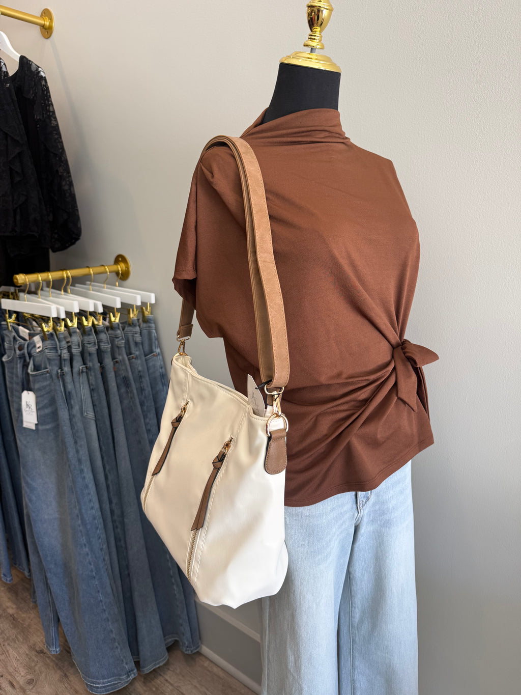 Mina Distressed Hobo Bag