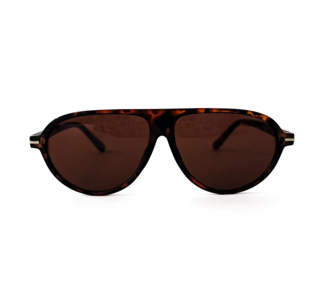 Retro Oval Flat Aviator Sunglasses