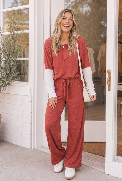 2 Piece Colorblock Lounge Set