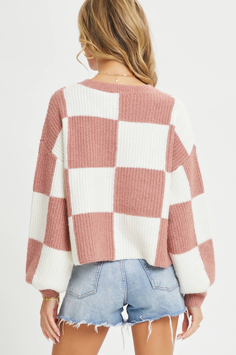 CHECKER KNIT SWEATER