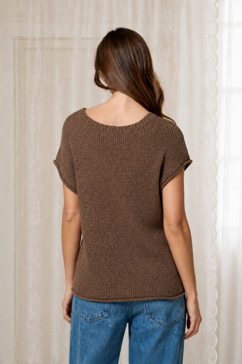 RAW SLEEVE RELAXED SWEATER