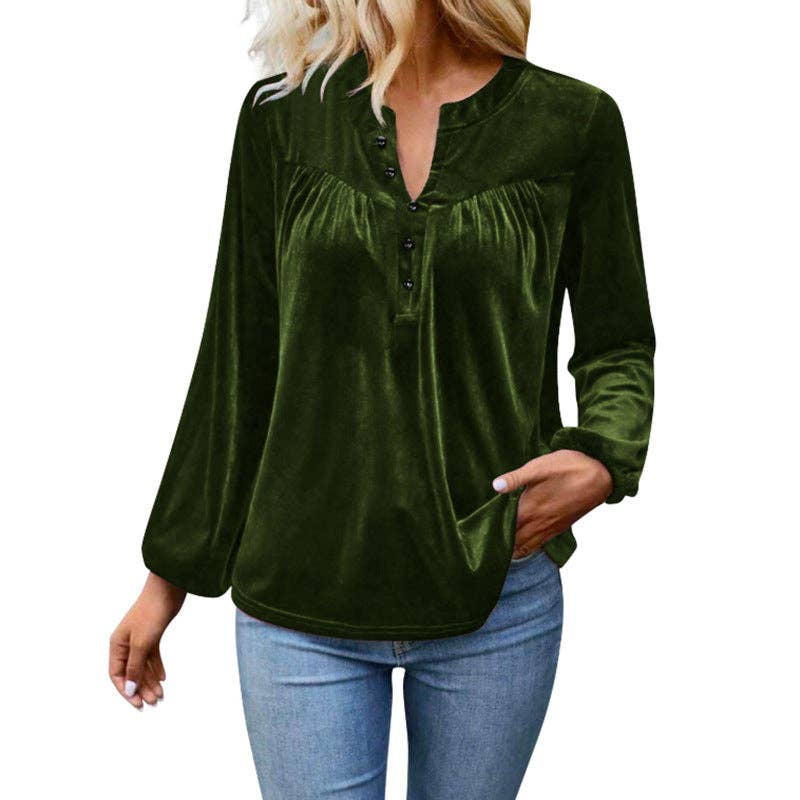 Velvet Henley Top