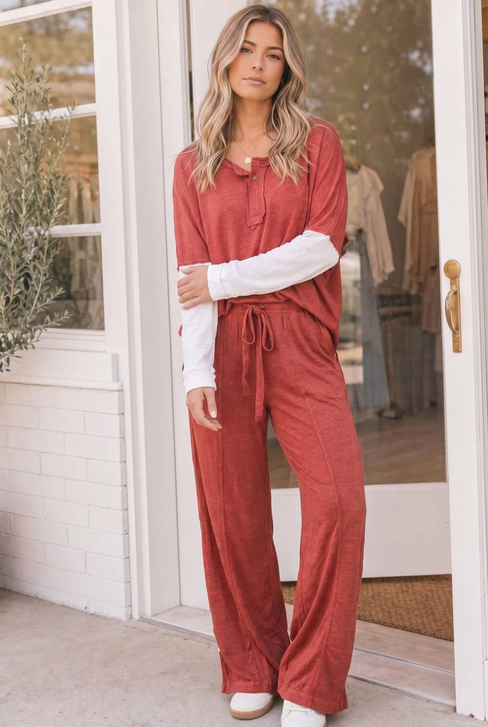 2 Piece Colorblock Lounge Set