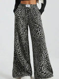 Leopard Print Wide Leg Pants