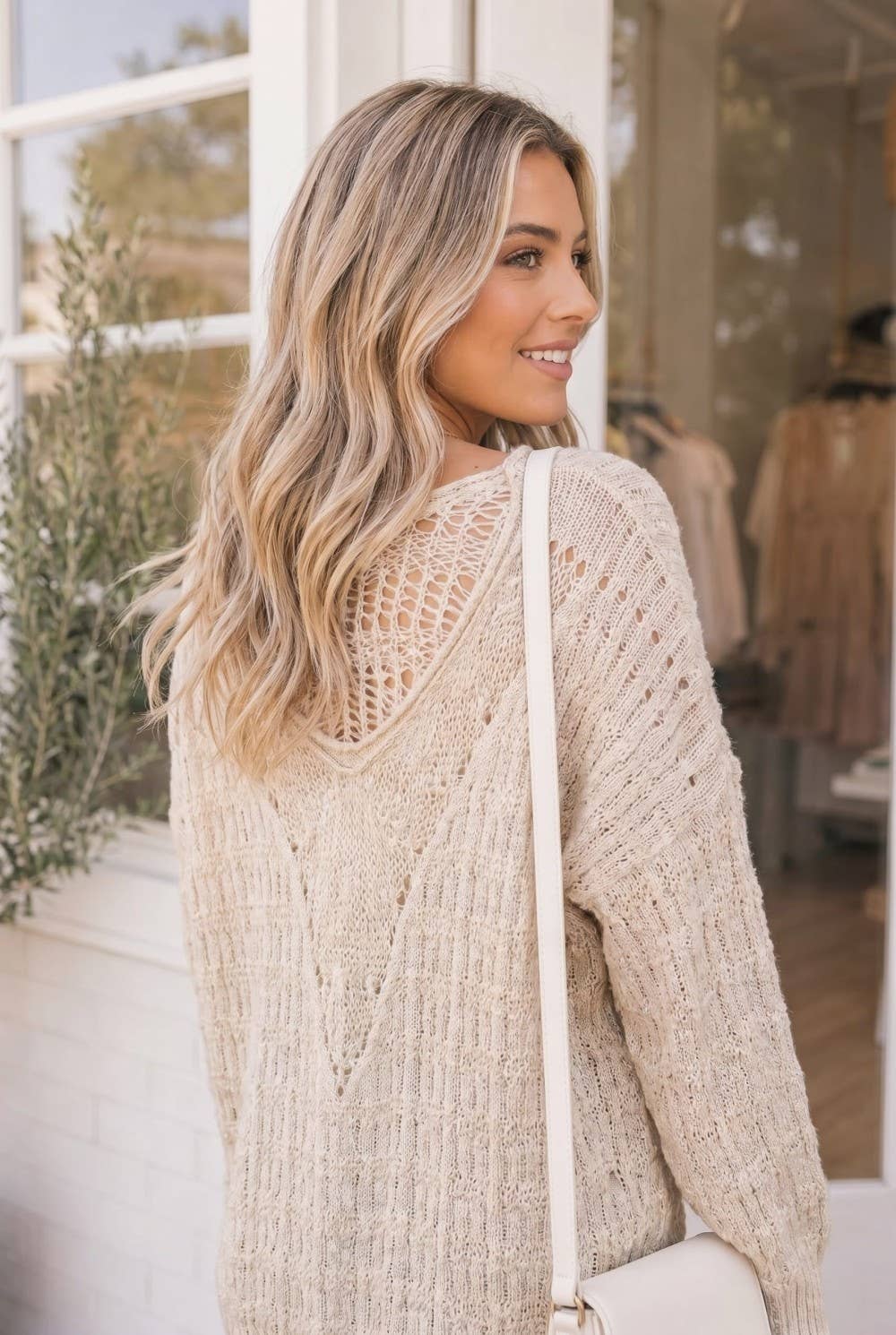 Pointelle Knit Sweater