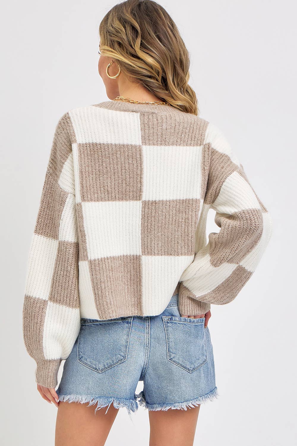 CHECKER KNIT SWEATER