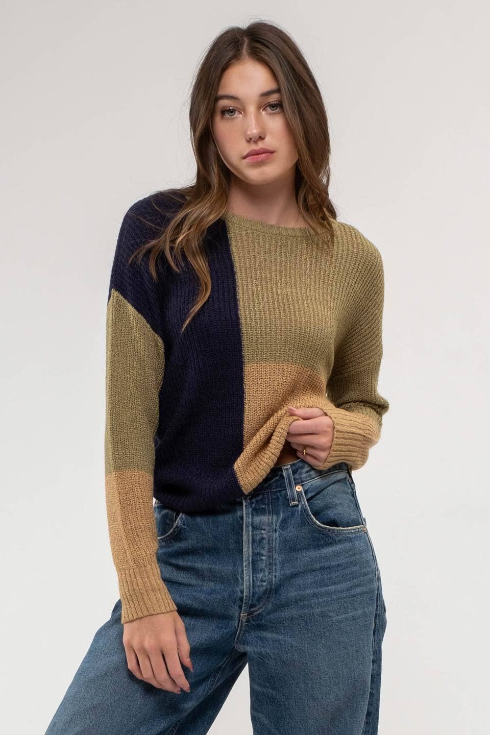 COLORBLOCK KNIT SWEATER