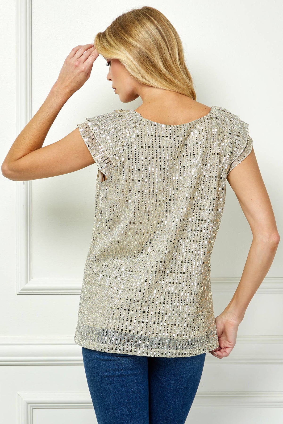 MOONLIGHT GLEAM FLUTTER BLOUSE