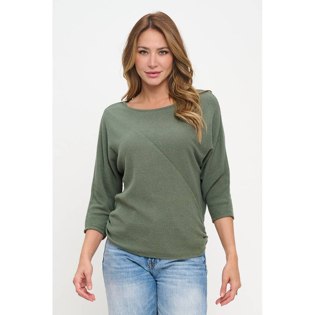 DIAGONAL DOLMAN SWEATSHIRT