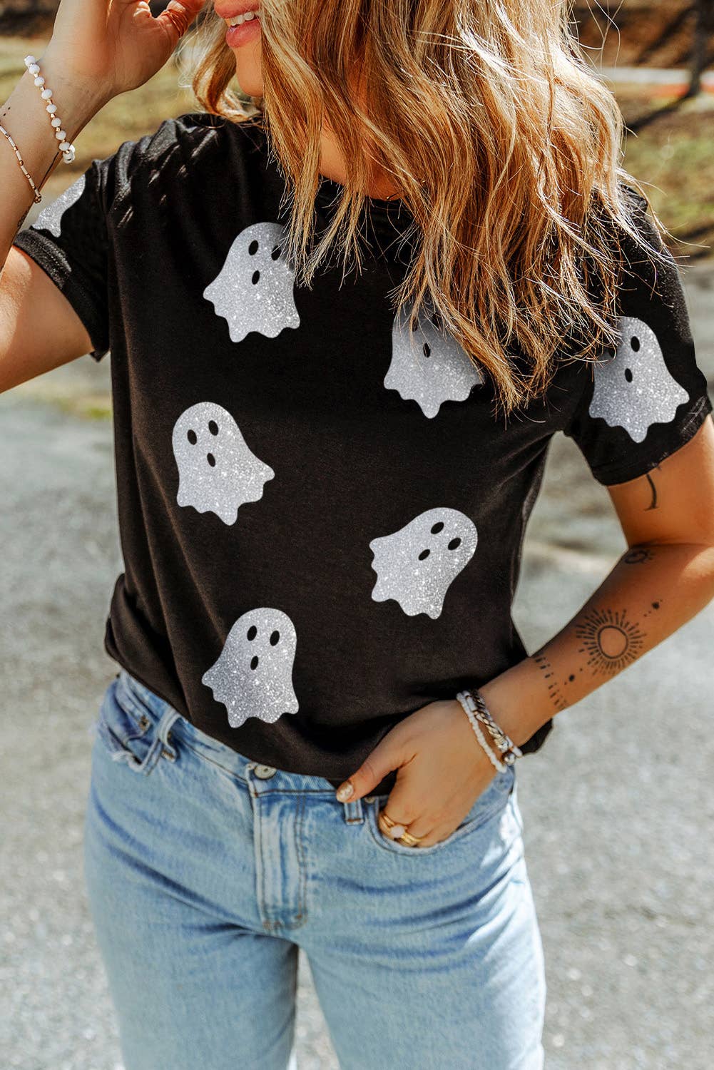 Glitter Ghost Halloween Tshirt