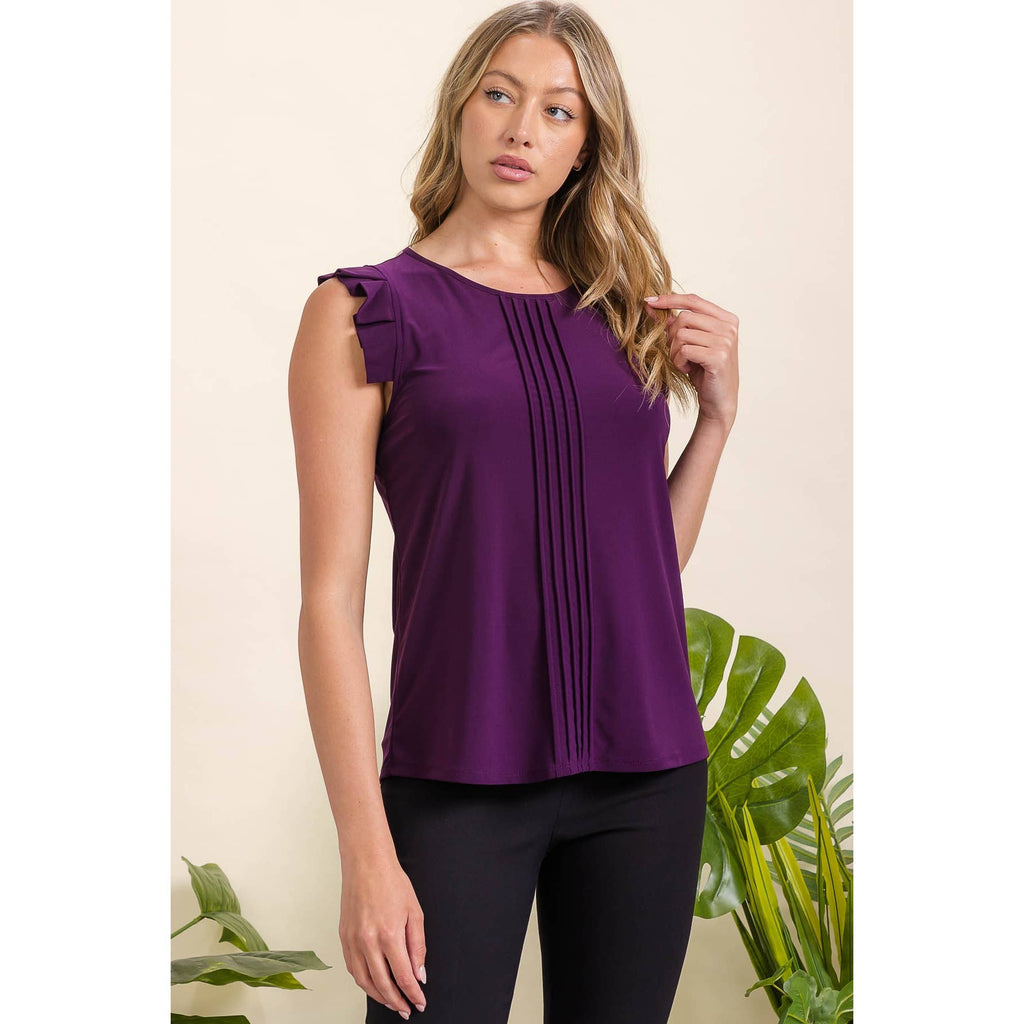 ITY PLEAT RUFFLE TANK