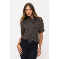 Polka Dot Neck Tie Blouse