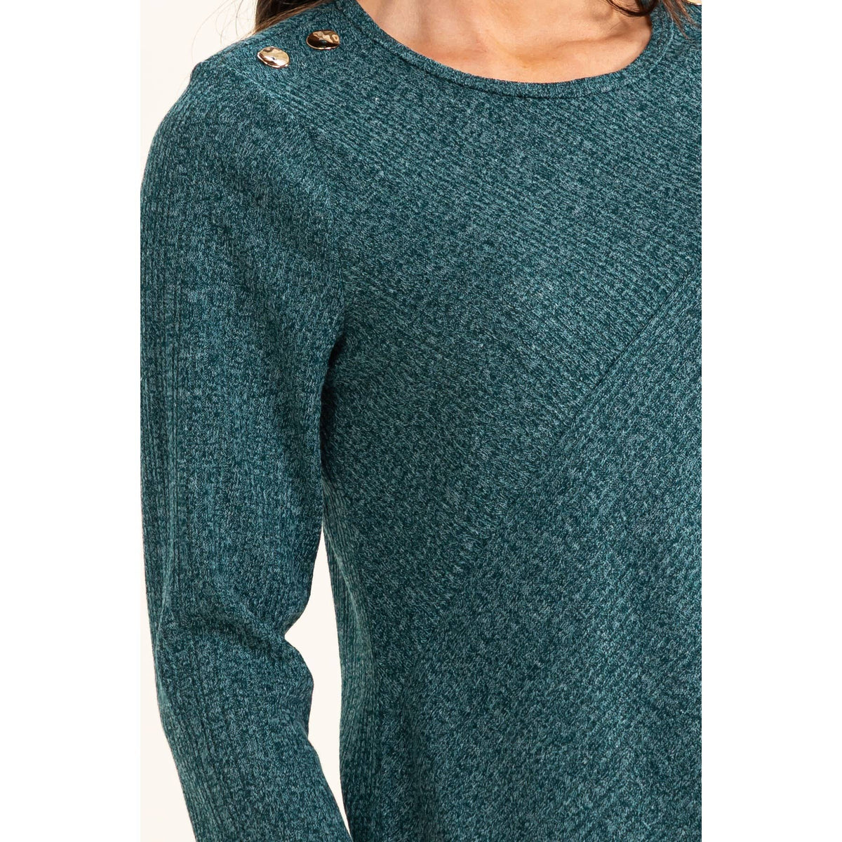 ASYMM GOLD BUTTON SWEATSHIRT