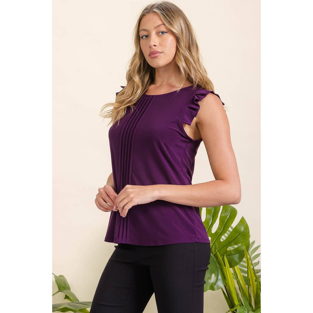 ITY PLEAT RUFFLE TANK