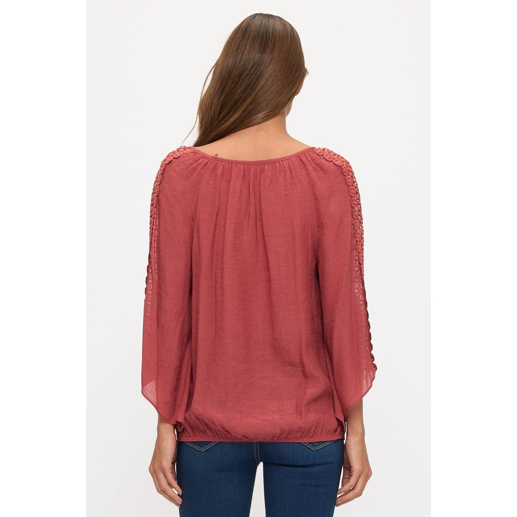 Crochet Sleeve Peasant Top