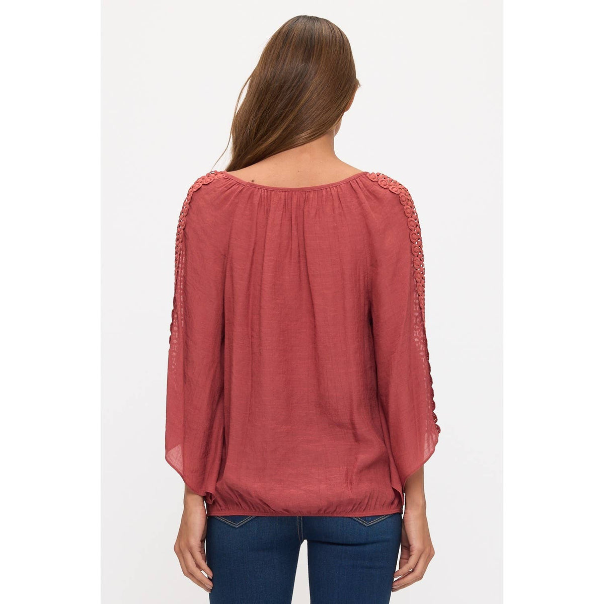 Crochet Sleeve Peasant Top