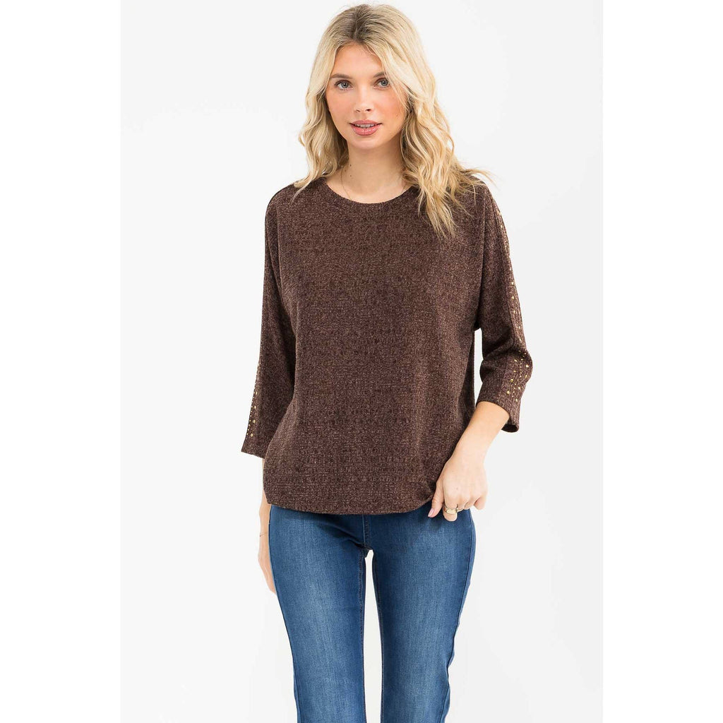 STUD SHOULDER SWEATSHIRT