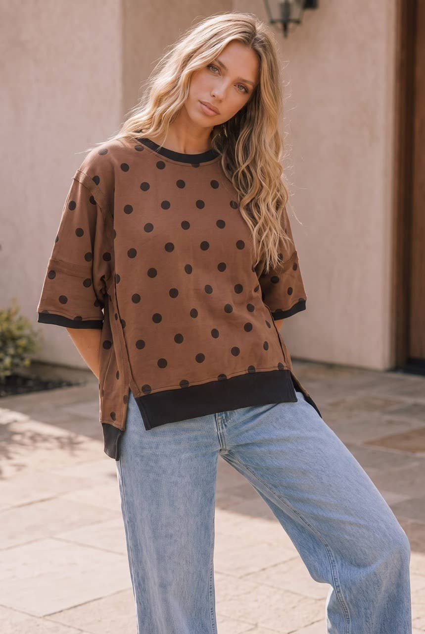 Polka Dot Oversized Top
